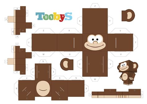 Toobys Monkey Paper Toy Toobystv Decoración De Origami