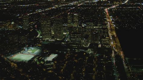 4k Stock Footage Aerial Video Of Approaching Skyscrapers Century City