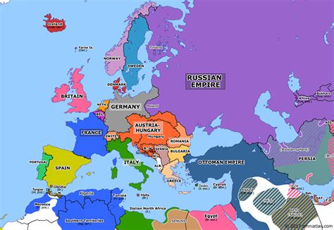 Flag map of europe 1914. Assassination of Franz Ferdinand | Historical Atlas of ...