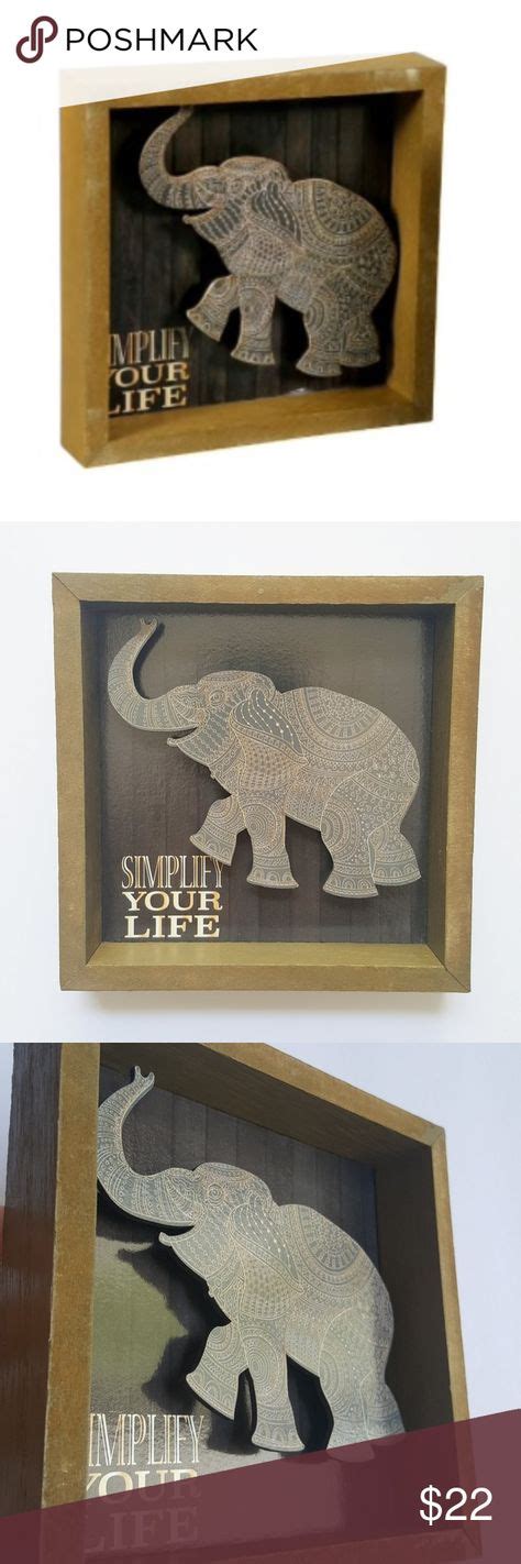 HPx2! Simplify Your Life Elephant 3D Shadow Box NWT | 3d shadow box