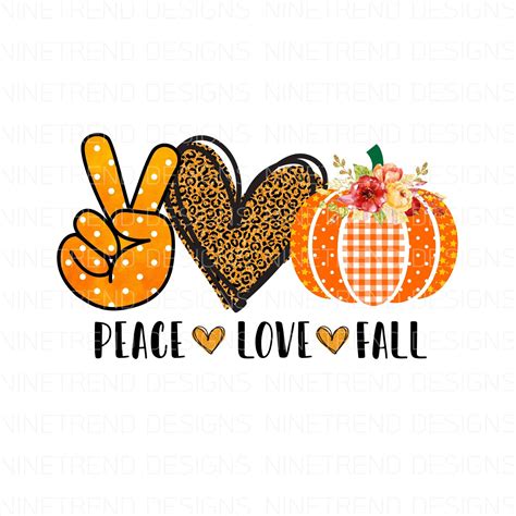 Download Peace Love Fall pngFall sublimation designs ...