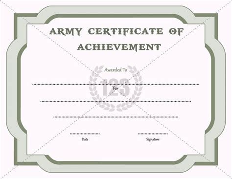 Army Certificate Of Achievement Template 123certificate Inside