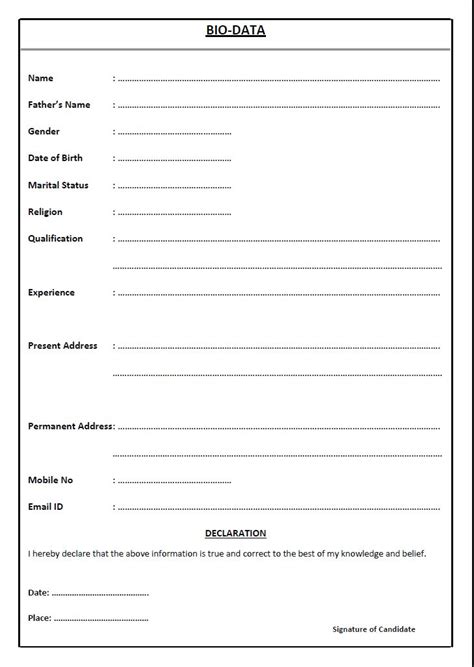 Biodata measures are based on the measurement principle of behavioral consistency, that is, past behavior is the best predictor of future behavior. nuik noke: Resume Templates Wordpad in 2020 | Bio data ...