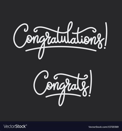 Congratulations Hand Lettering Royalty Free Vector Image