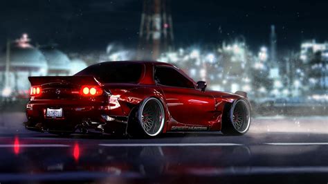 High speed chase live wallpaper. Red Mazda RX-7 - cars live wallpaper DOWNLOAD FREE