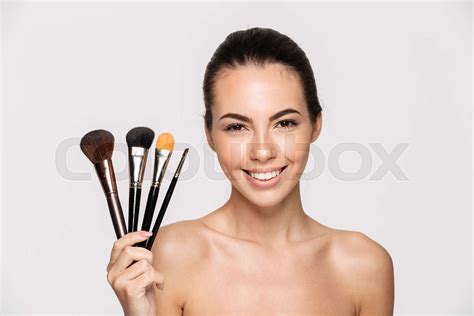 Beauty Portrait Of A Happy Beautiful Half Naked Woman Stock Image Colourbox