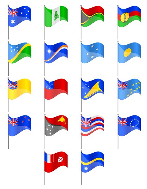 Flags Of Oceania Countries Vector Illustration 515650 Vector Art At