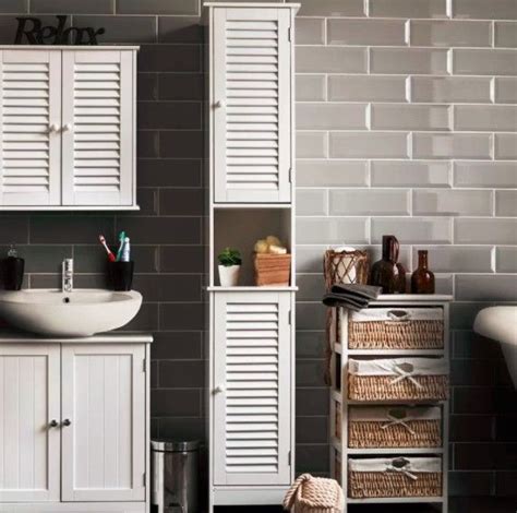 Adopting high quality and hard mdf sheets crafted from manufactured wood, it features a four drawers and a tall door that opens to reveal one. Tall Bathroom Storage Cabinet Unit White Floor Standing ...