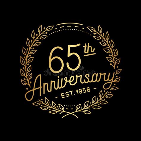 65 Years Anniversary Celebration With Laurel Wreath 65th Anniversary