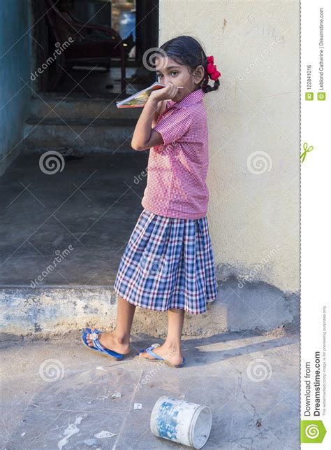 An Unidentified Poor Girl In A Small Village Looking At The Camera Editorial Photo Image Of