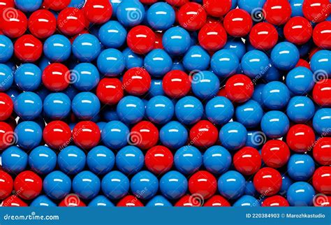 Background Of Red And Blue Balls Shiny Spheres Round Candy Dragee Or