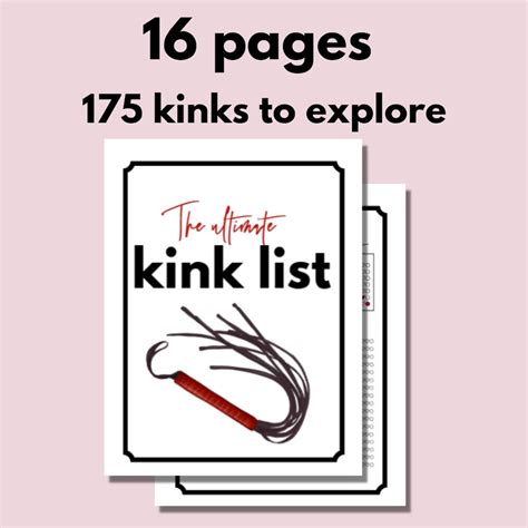 Ultimate Kink List Of Kinks And Fetishes Sex Bucket List Sex Etsy