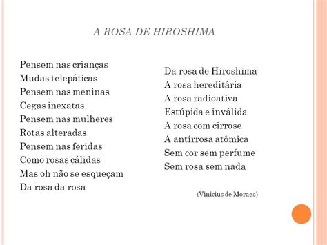A Rosa De Hiroshima Poema