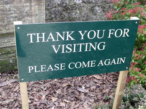 Minterne Gardens - sign - Thank you for visiting | The entra… | Flickr