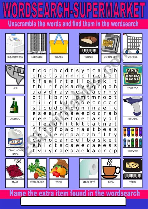 French Supermarket Word Search Puzzle French Supermarkets French Gambaran