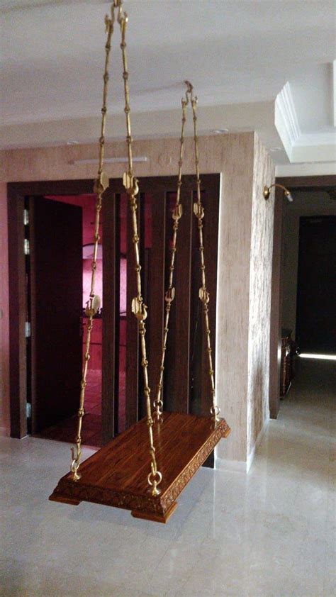 Timber Art Javagars Brass Teakwood Swing For Home For Adults And Kids