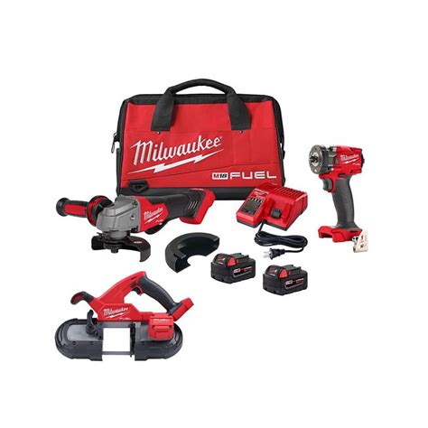 Milwaukee M FUEL V Lithium Ion Brushless Cordless Grinder In Impact Wrench Combo Kit