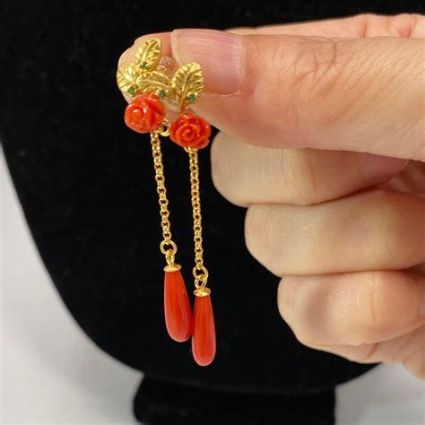 Sold Price Certified Natural Red Coral Earrings Invalid Date PDT