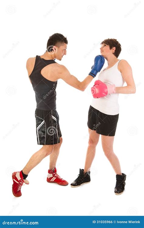 Boxing Man And Woman Stock Photo Image Of Pink Physical 31035966