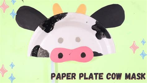 How To Make A Paper Plate Cow Mask Paper Plate Animal Mask Ideas