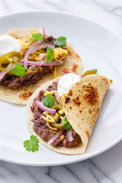 Easy Refried Black Bean Tacos Love And Olive Oil