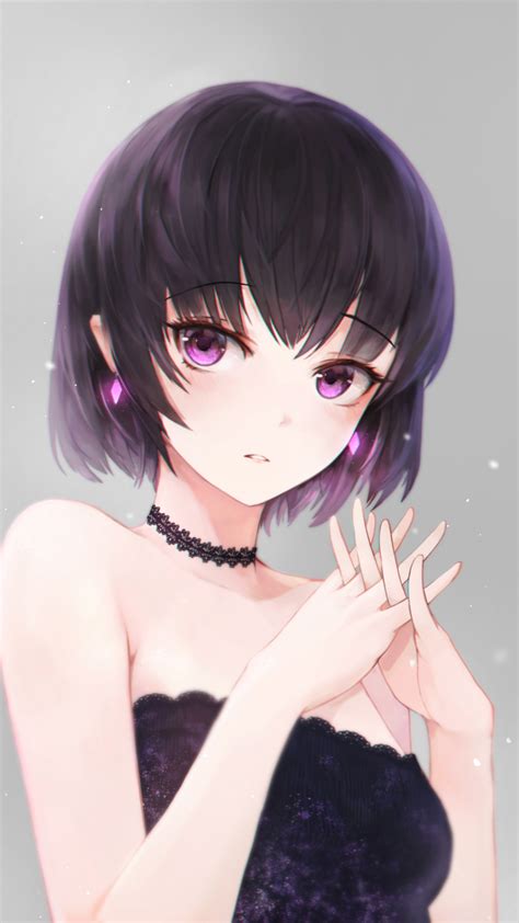 Anime Girl With Purple Eyes