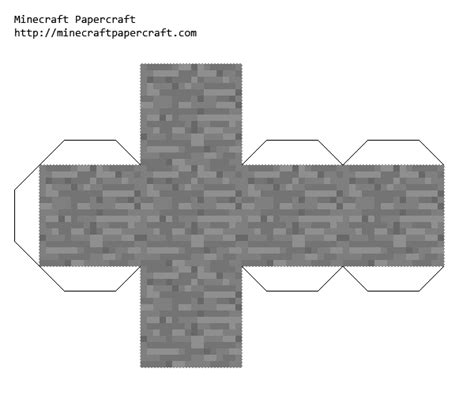 Stone papercraft for mines. Minecraft Birthday Party Pinterest
