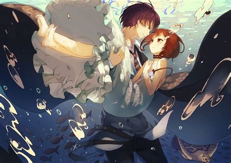 Anime Boy And Anime Girl Underwater Couples Pinterest