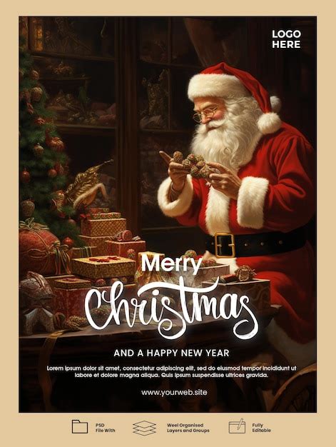 Premium Psd Merry Christmas Psd Poster Template