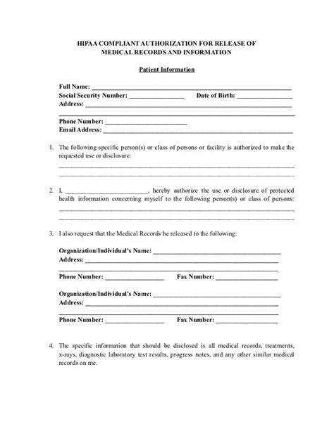 Get A Hippa Release Form Template For Your Business