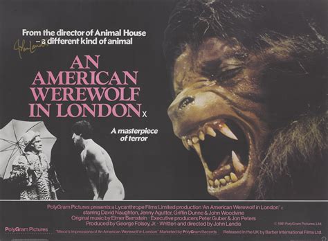 an american werewolf in london 1981 poster british signed by john landis original film
