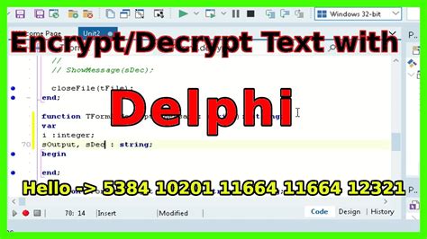 How To Encrypt And Decrypt Text In Delphi Youtube