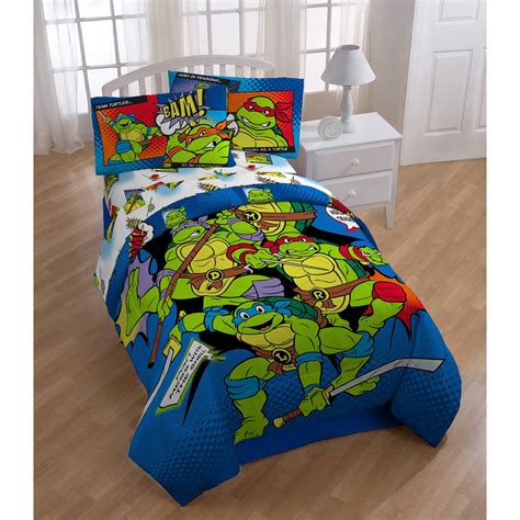 Nickelodeon Teenage Mutant Ninja Turtles Green Bricks Piece Full Bed