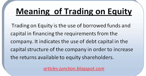 Articles Junction: Meaning/ Definition/ Define/ Examples of Trading on ...