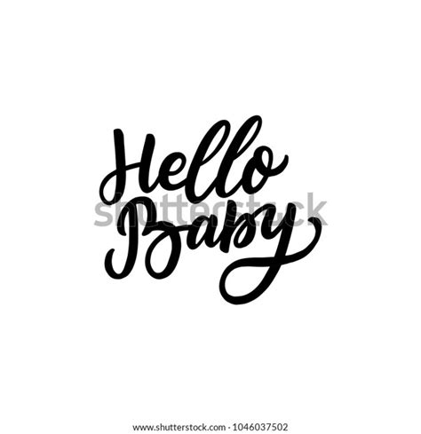 Hand Drawn Lettering Hello Baby Print Stock Vector Royalty Free