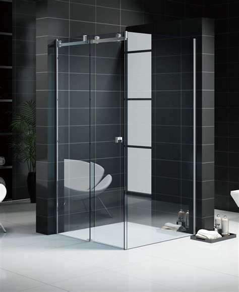Frameless Sliding Shower Screen Front And Return — Revive Bathroom