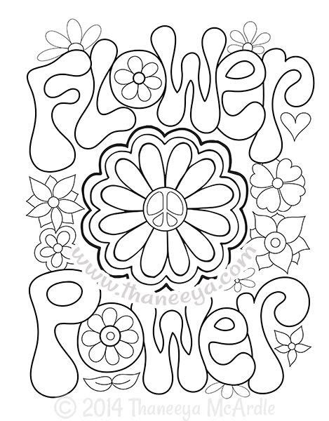 flower power coloring page by thaneeya mcardle love coloring pages free adult coloring pages