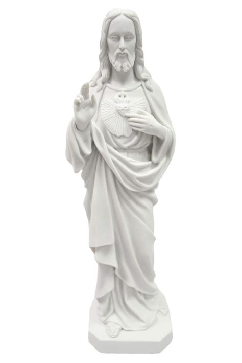 Buy 20 Sacred Heart Of Jesus Catholic Religious White Statue Sculpture
