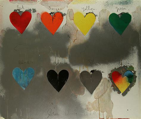 Jim Dine 8 Hearts Lithograph On Paper Lithography
