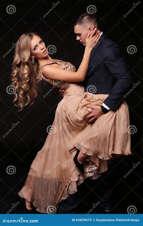 Love Story Beatiful Couple Gorgeous Blond Woman And Handsome Man Stock Image Image Of Lady