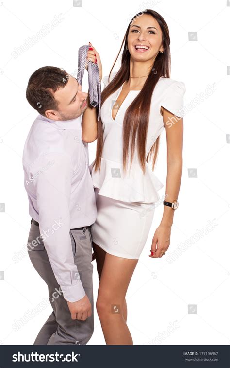 Woman Dominates Man Female Boss Berates His Subordinates Interaction