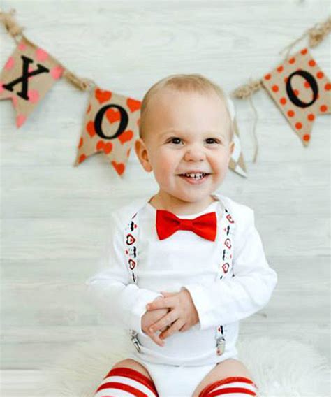 Valentines Day Outfit Baby Boy Heart And Mustache Suspenders Set Nik