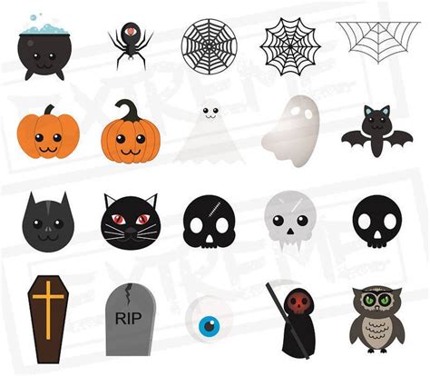 20 Halloween Characters Halloween Emoji Halloween Clipart Etsy