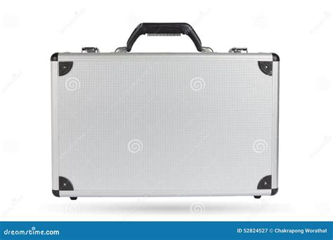 Silver Steel Suitcase Isolated On White Background Stock Image Image