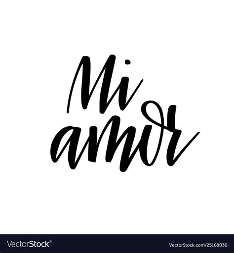 My Love In Spanish Digital Calligraphy Royalty Free Vector