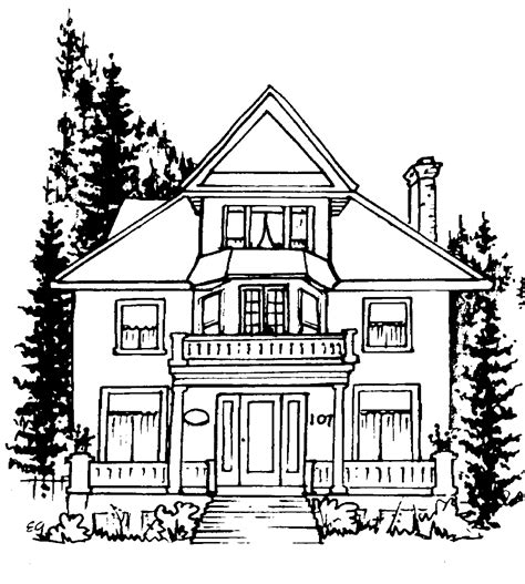 Best Photos Of Drawings Of Houses Clip Art House Line