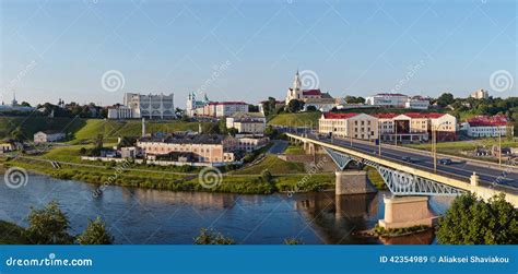 Panoramic View Of Downtown Grodno Belarus Stock Image Image Of Summer