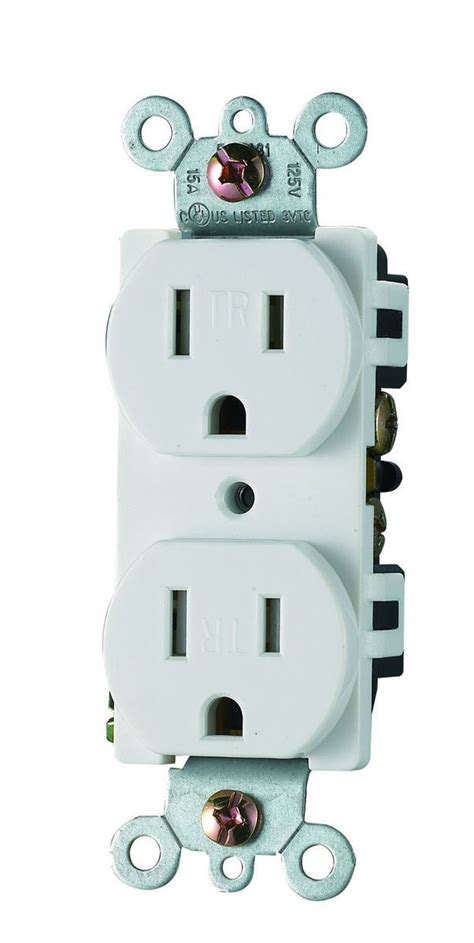 Stand Duplex Electrical Outlet Straight Blade Residential Grade