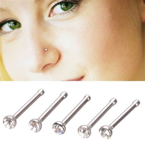 5pcs Nose Ring Body Jewelry Nose Stud Ring Stainless Surgical Steel