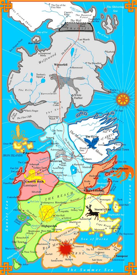 A Song Of Ice And Fire Westeros And Its 7 Kingdoms